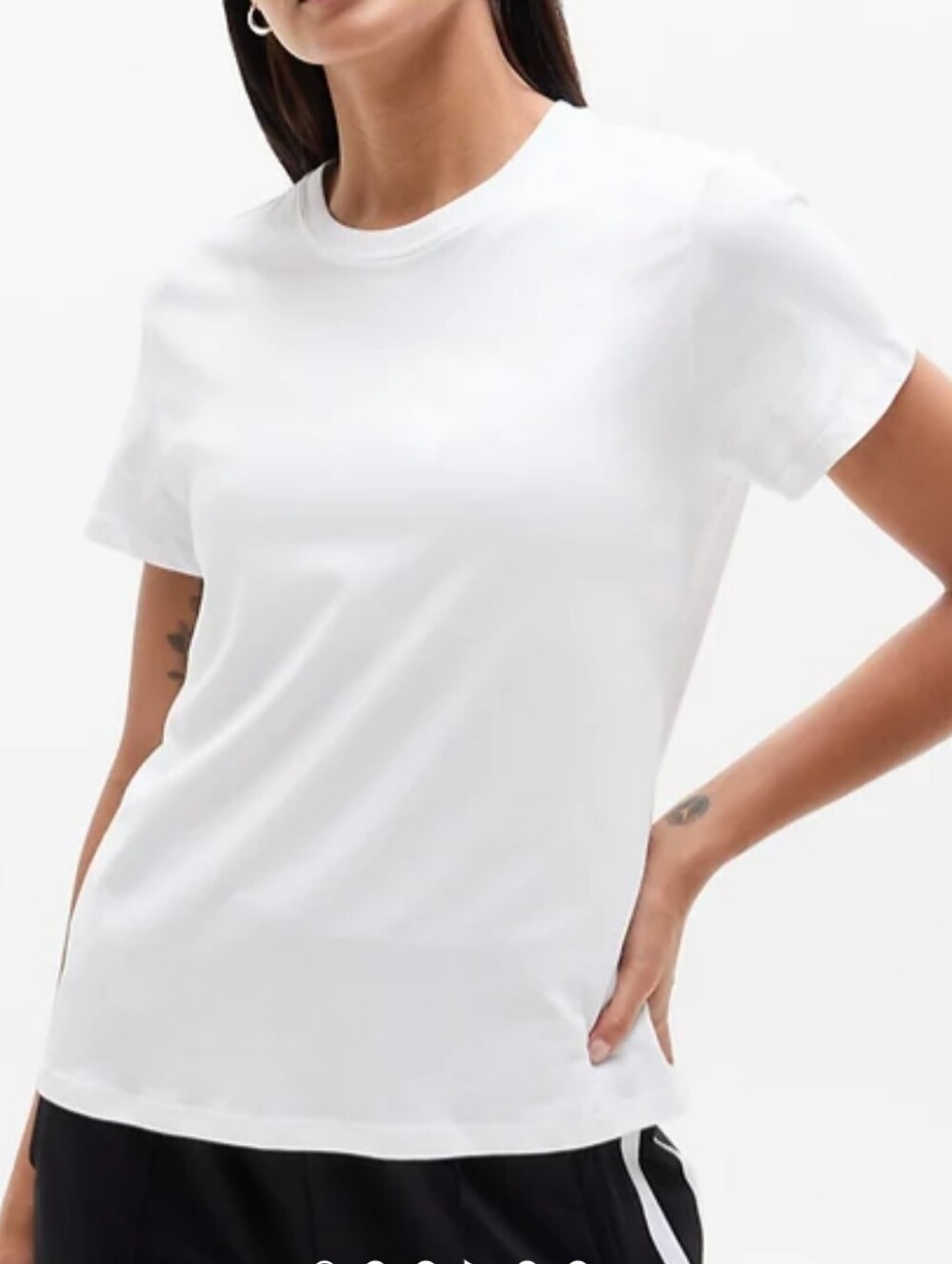 Athleta Classic Crew T-Shirt Set - White & Light Gray SzL  Women Summer Soft - Picture 2 of 16